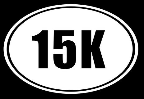 Marathon 15K oval decal